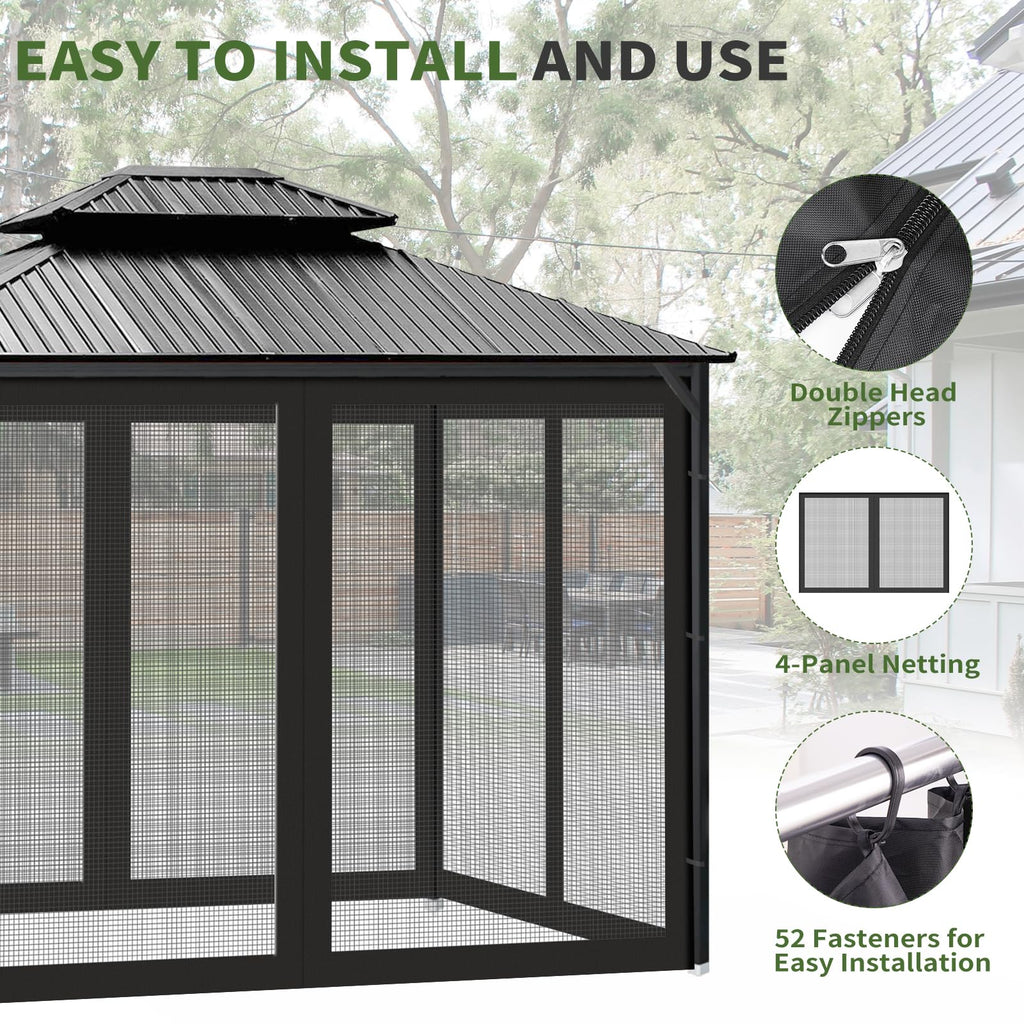 10' x 10' Pop Up Canopy Tent Replacement Mosquito Netting H803601
