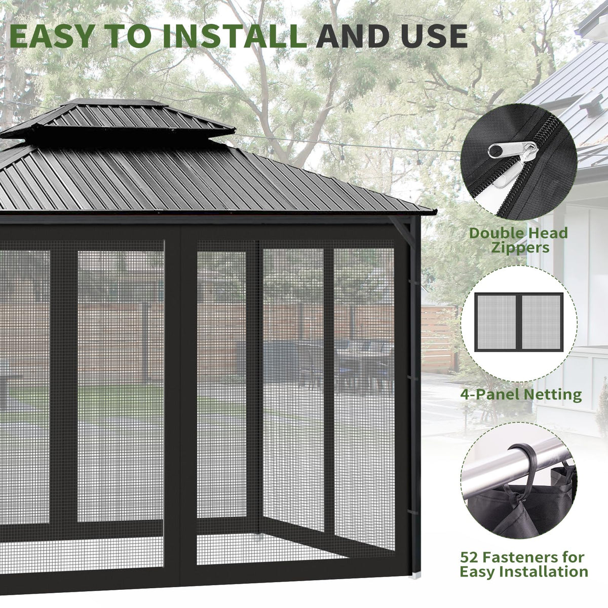 10' x 10' Pop Up Canopy Tent Replacement Mosquito Netting H803601