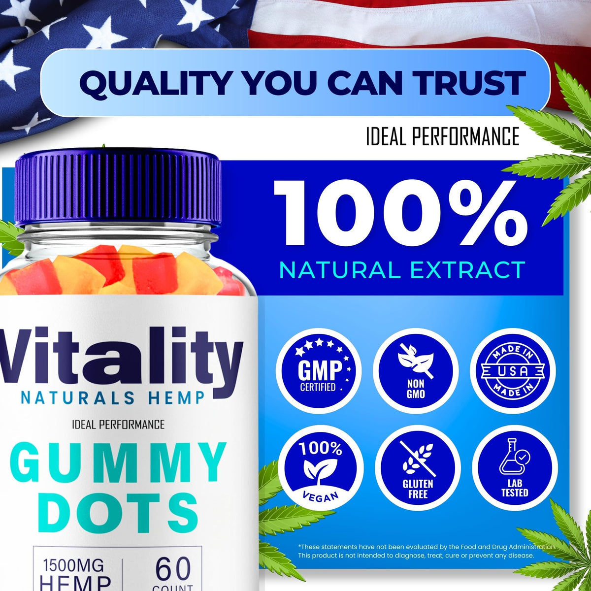 Hemp Gummies with Hemp Seeds Organic Extract 60 Gummies P647760