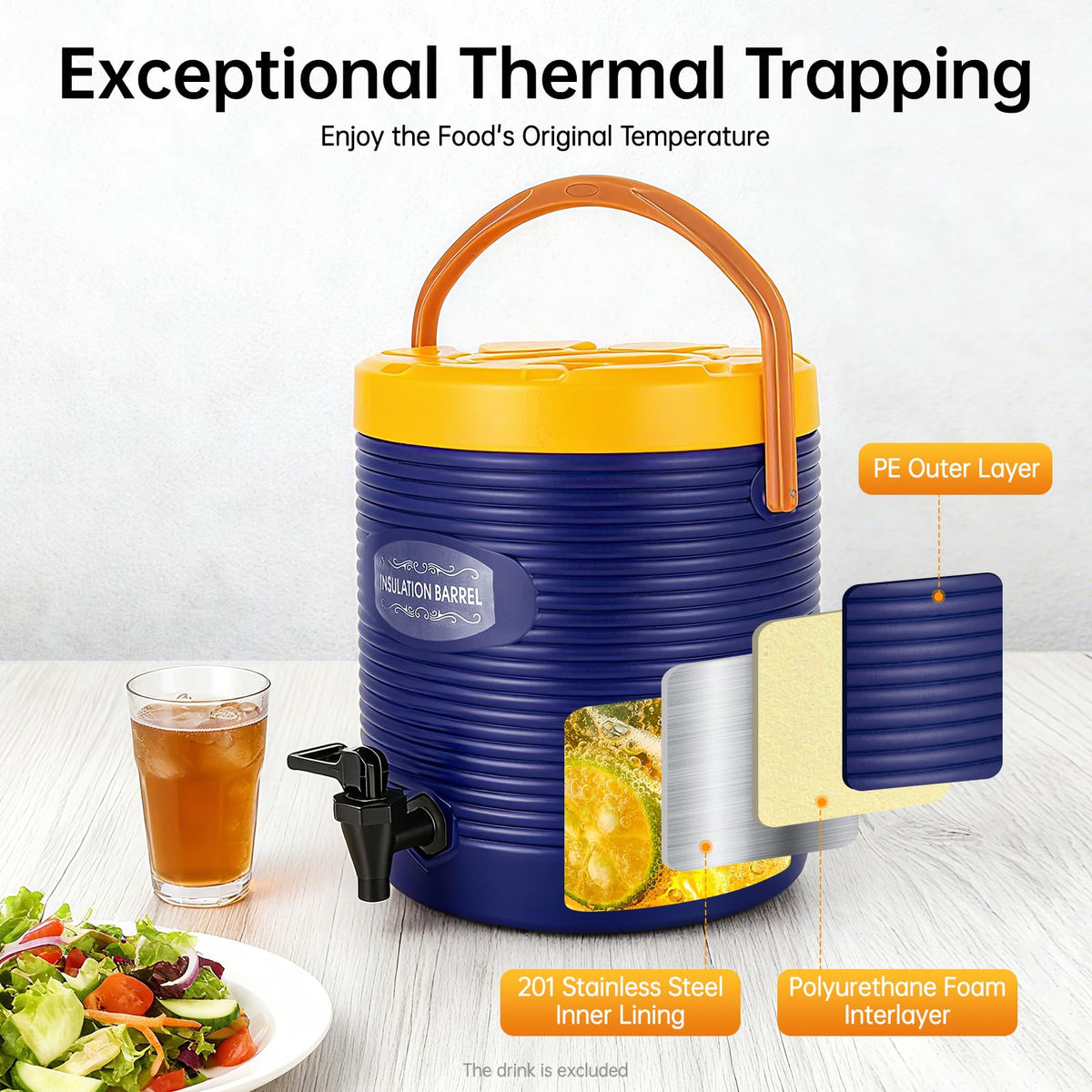 Insulated Beverage Dispenser 3.43 Gallon Blue P31203