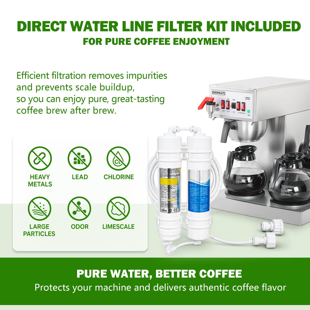 12 Cup Commercial Drip Coffee Maker with 3 Carafes Stainless Steel O5495