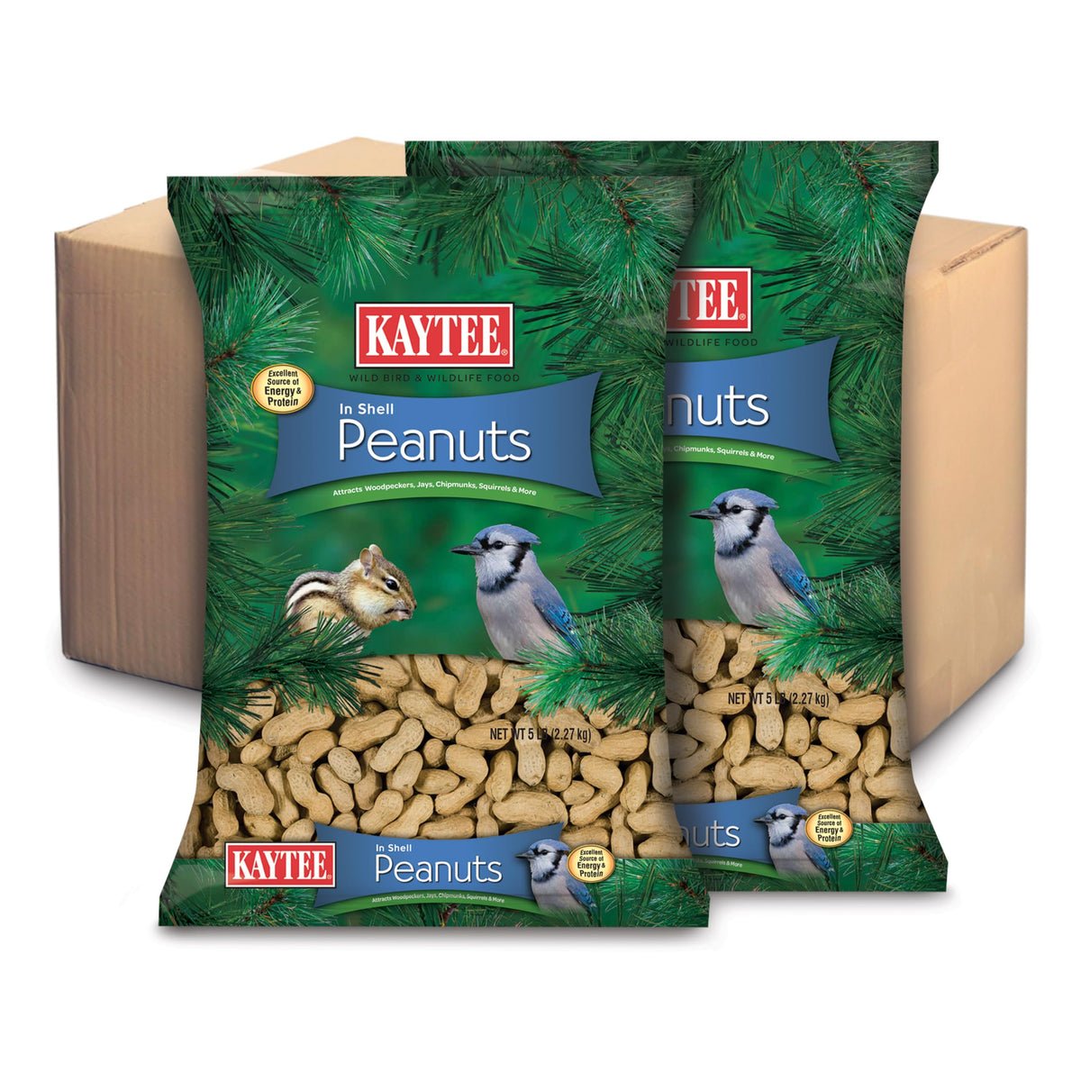 Whole Peanuts in Shell for Wild Birds, Two 5 Pound Bags E6881