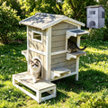 Weatherproof Wooden Outdoor Cat House J57409