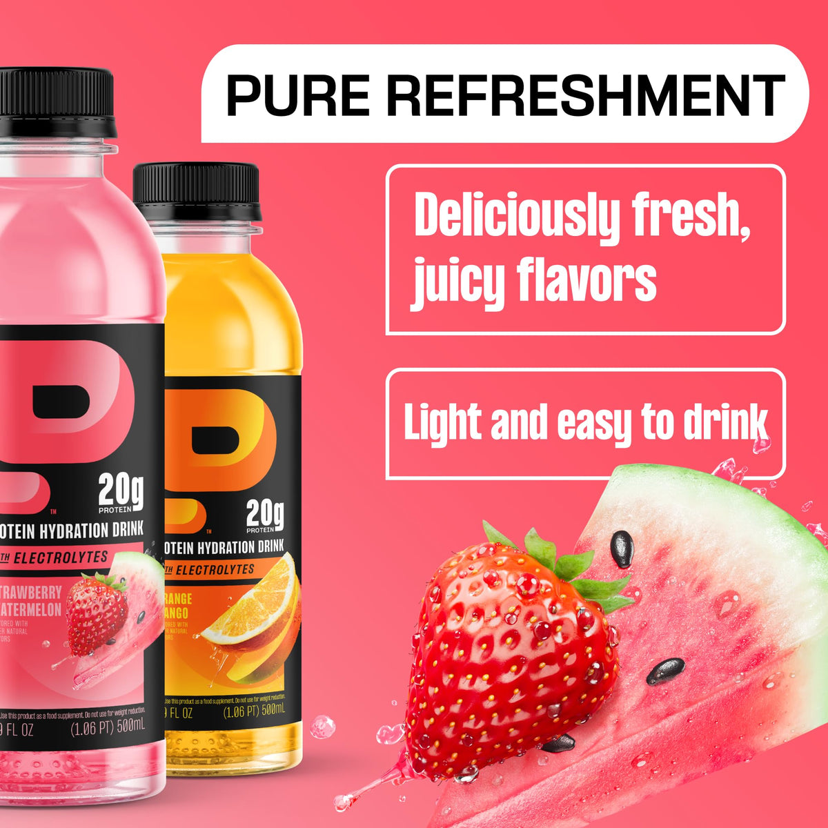 Clear Whey Protein & Electrolyte Beverage 20g Protein 16.9 fl oz 12 Count M261