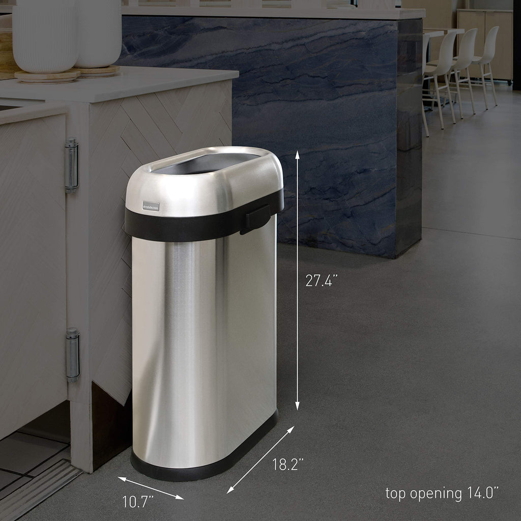 50 Liter Brushed Stainless Steel Open Top Trash Can T977183