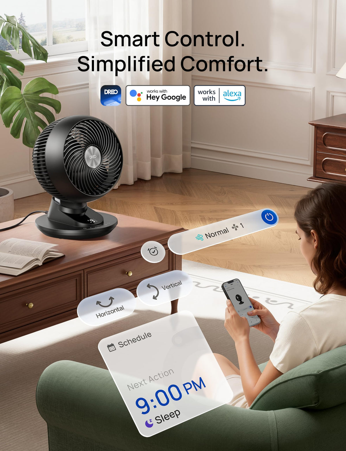 12 Inches 90° Oscillating Smart Desk Fan R21770