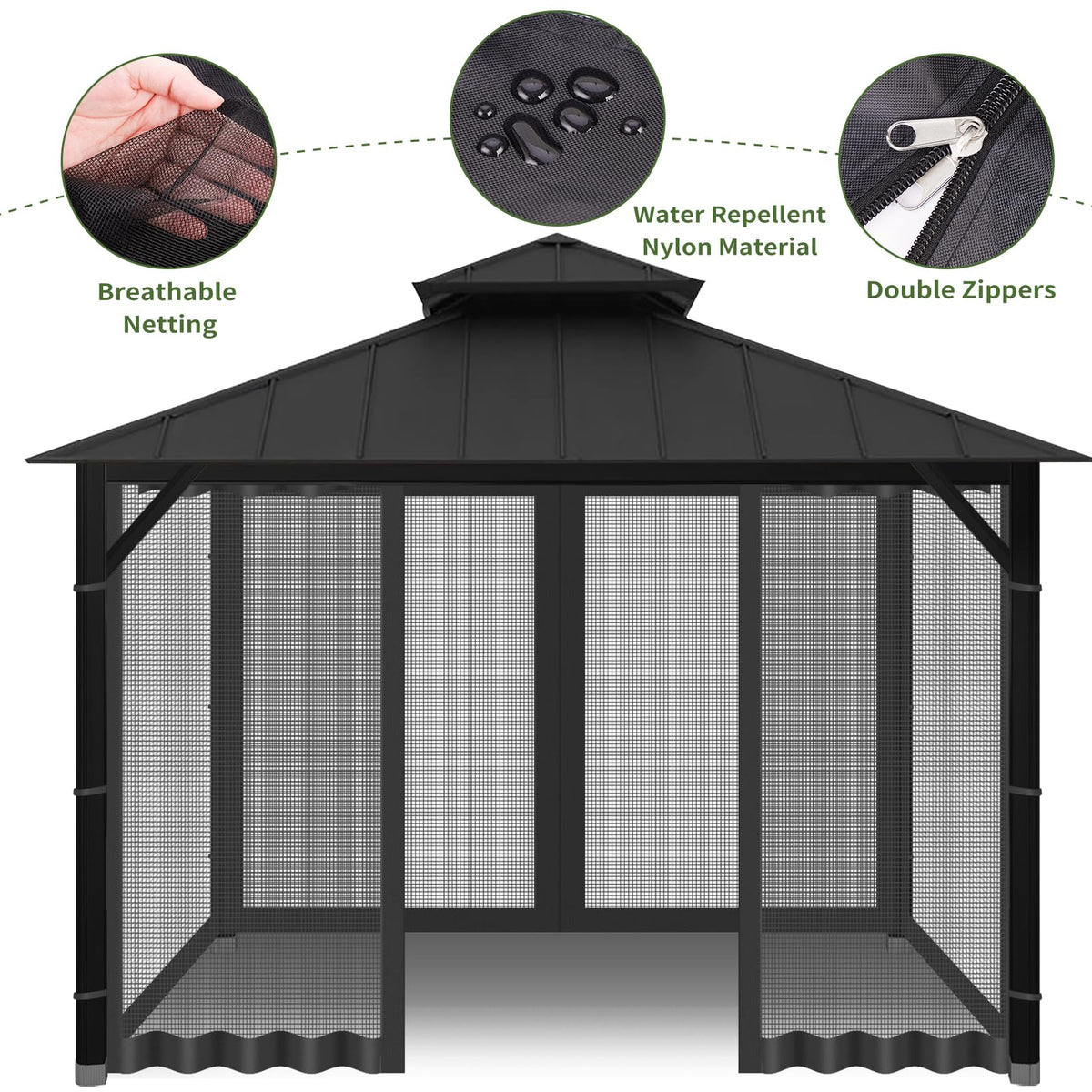 10' x 10' Pop Up Canopy Tent Replacement Mosquito Netting H803601