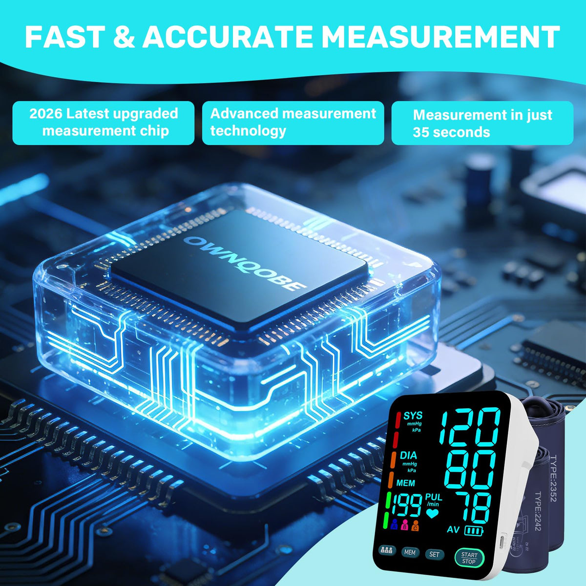 Upper Arm Blood Pressure Monitor with 2 Cuffs X932464