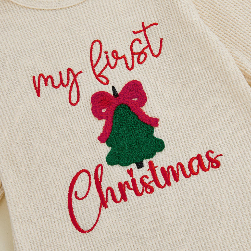 My First Christmas Baby Girl Onesie Long Sleeve Romper Headband U37064
