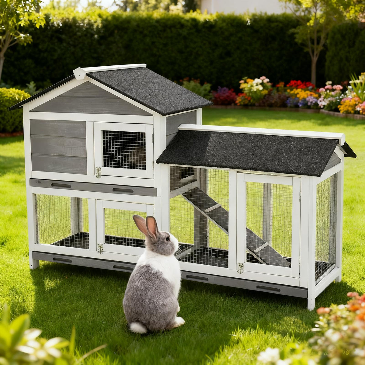 63'' 2-Tier Indoor Bunny Hutch X35252