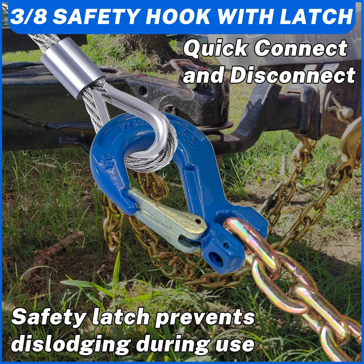2 Pack 3/8" Heavy Duty Forged Clevis Slip Hook 6900Lbs T734114
