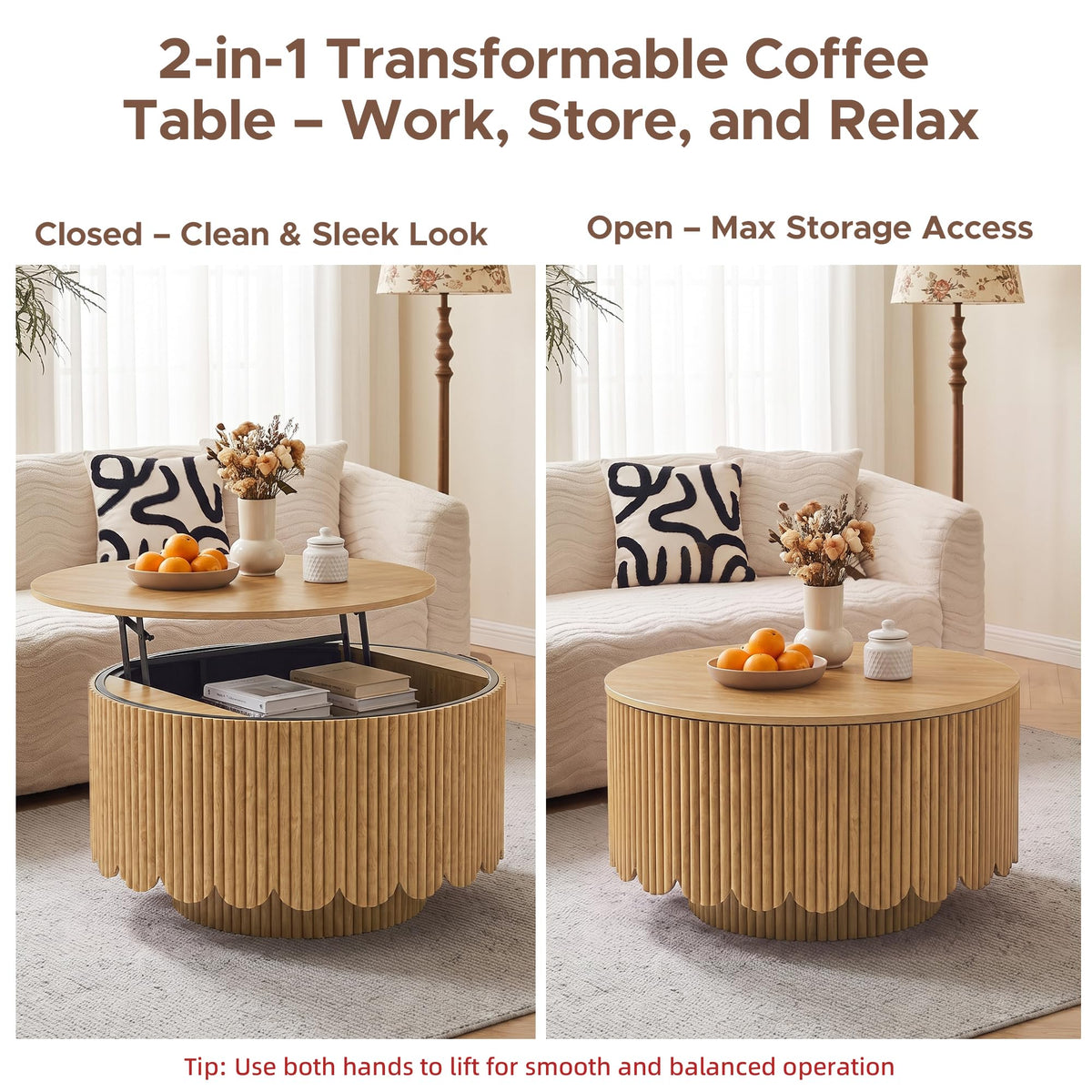 Lift Top Coffee Table with Storage D76261