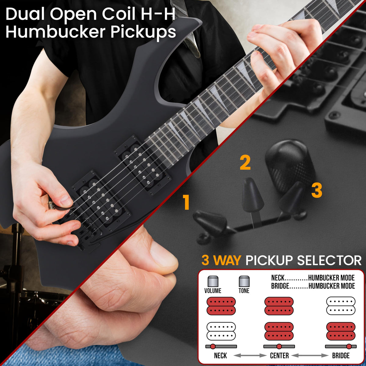 Black Electric Guitar with Amplifier Kit R72308