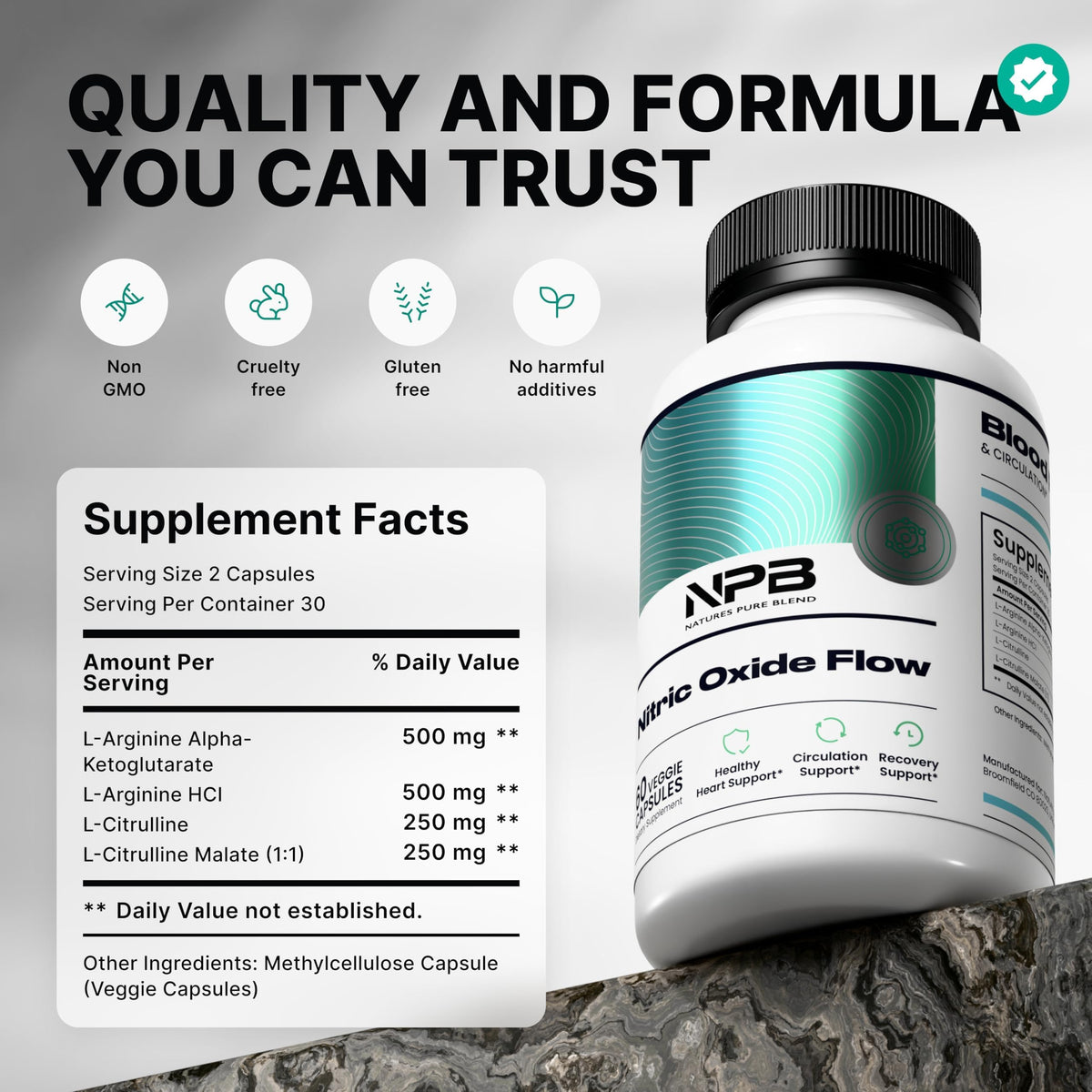 L-Arginine L-Citrulline 1500MG Nitric Oxide Supplements N14560