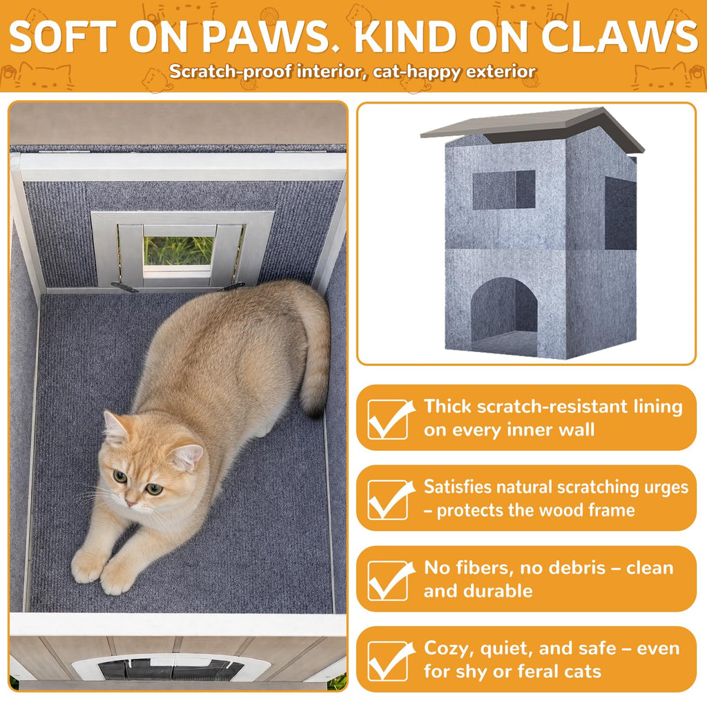 Weatherproof Wooden Outdoor Cat House J57409