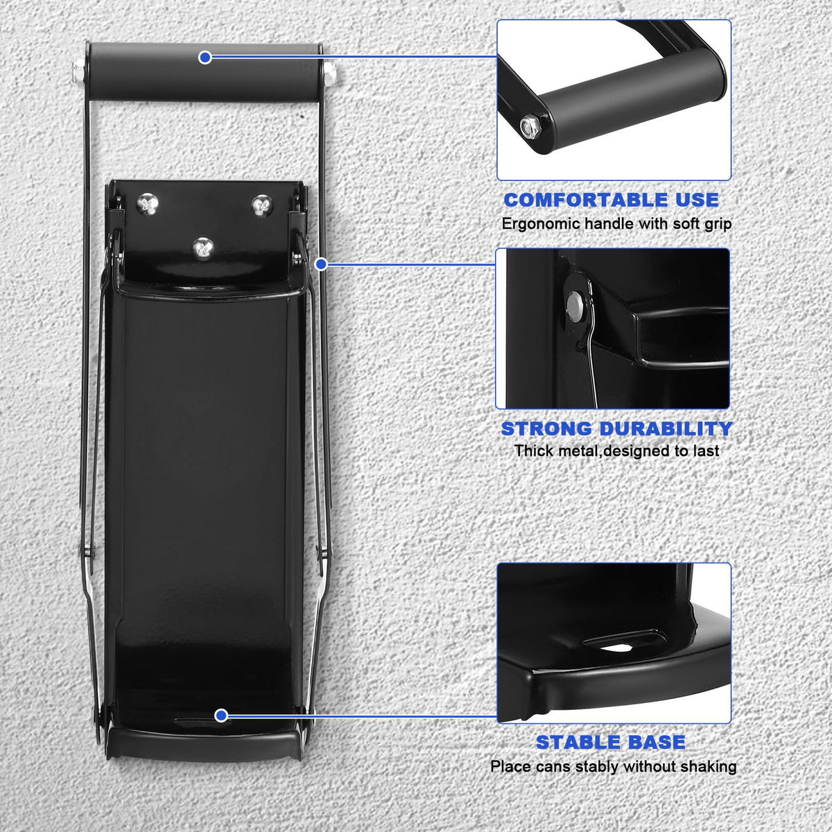 Wall Mounted Stainless Steel Can Crusher with Built in Opener B667