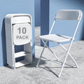 10 Pack White Plastic Folding Chair with Steel Frame M702