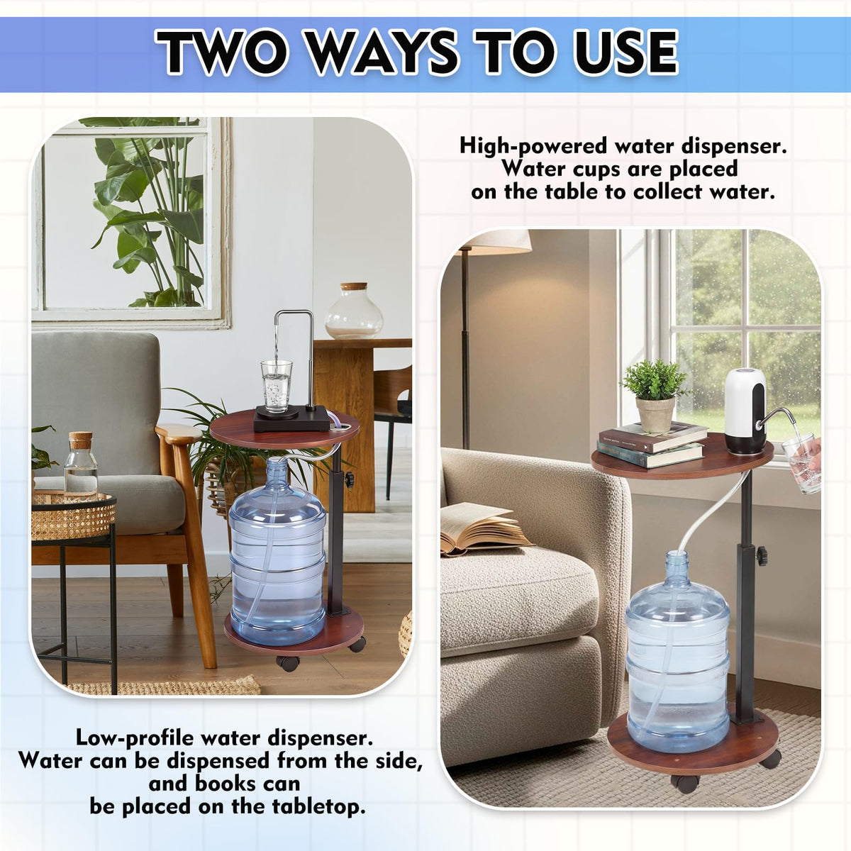 5 Gallon Water Dispenser Pump Caddy Holder with Wheels I631394
