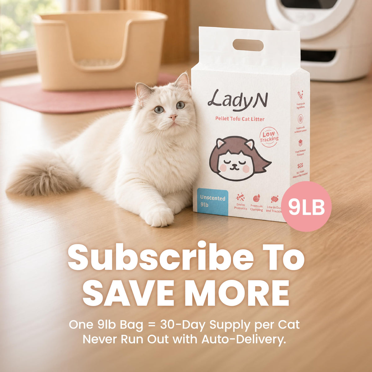 Tofu Cat Litter Low Dust Unscented 9lb A4830