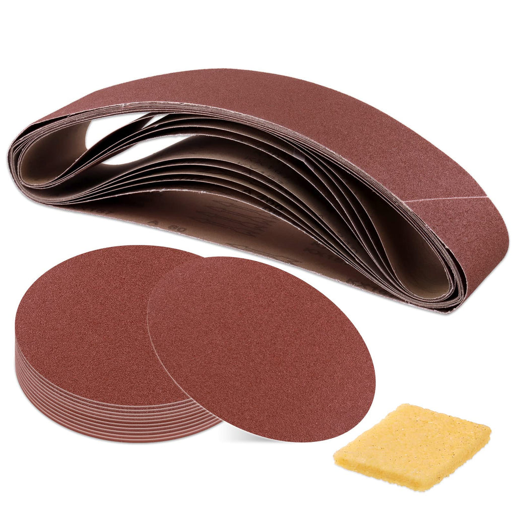 23Pcs Sanding Belts and Sanding Discs Set D23227