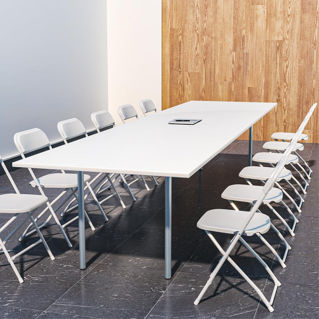 10 Pack White Plastic Folding Chair with Steel Frame M702