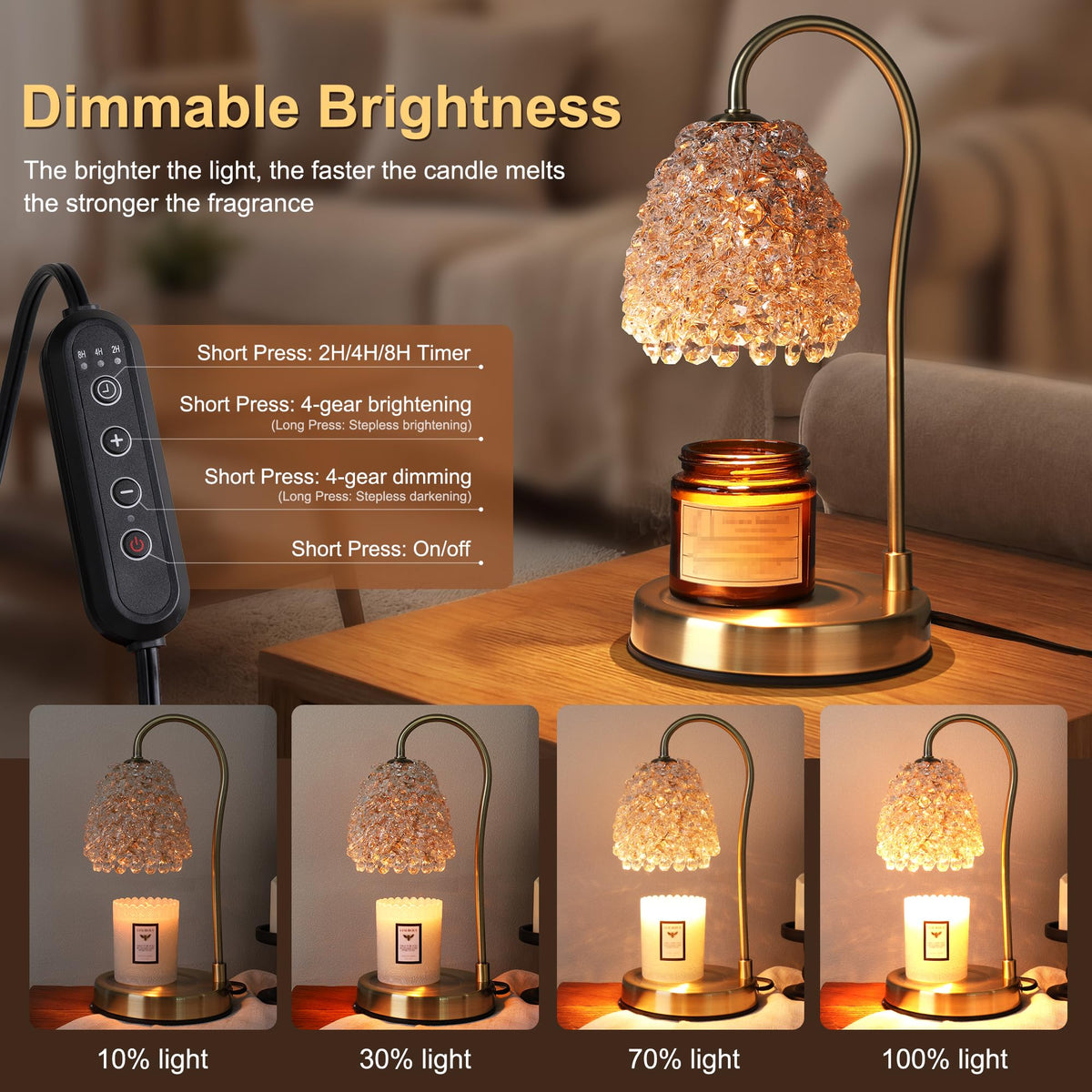 Electric Candle Warmer Lamp with Timer Dimmer Q412041