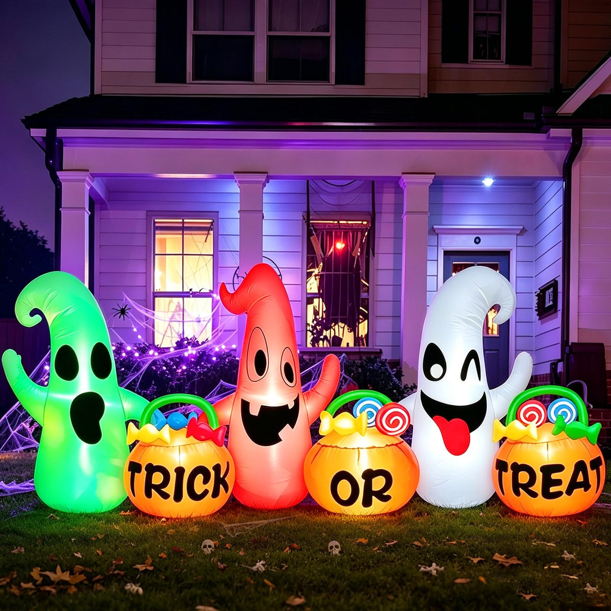 8 Ft Halloween Inflatable Ghosts Decoration C5965