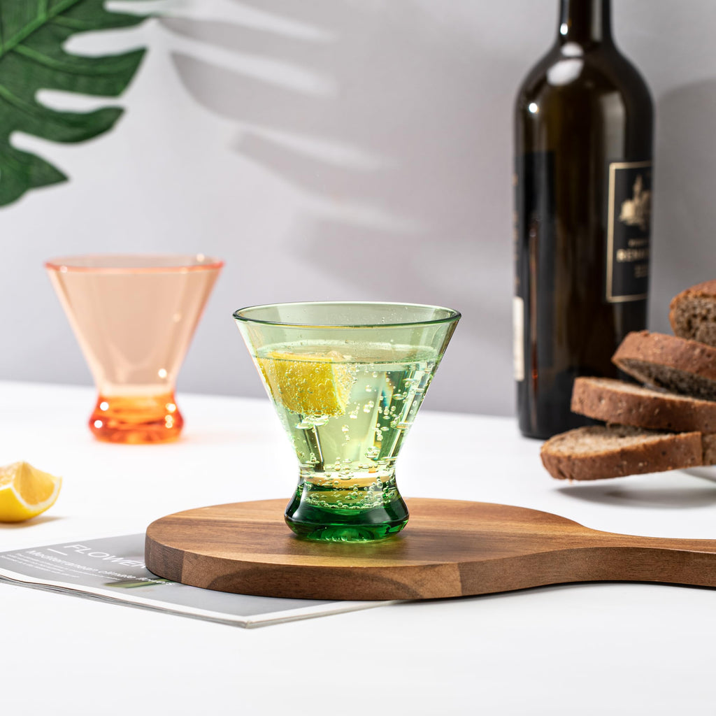 9 oz Acrylic Stemless Martini Glasses, Set of 6 Multicolor R8232