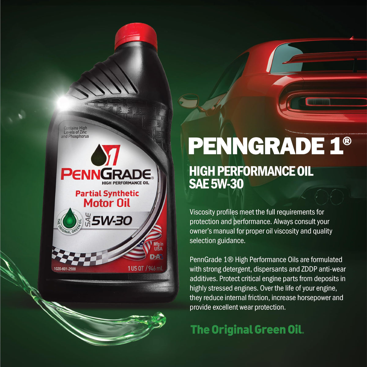 Synthetic Blend High Performance Oil SAE 5W-30 1 Quart 12 Pack H8716