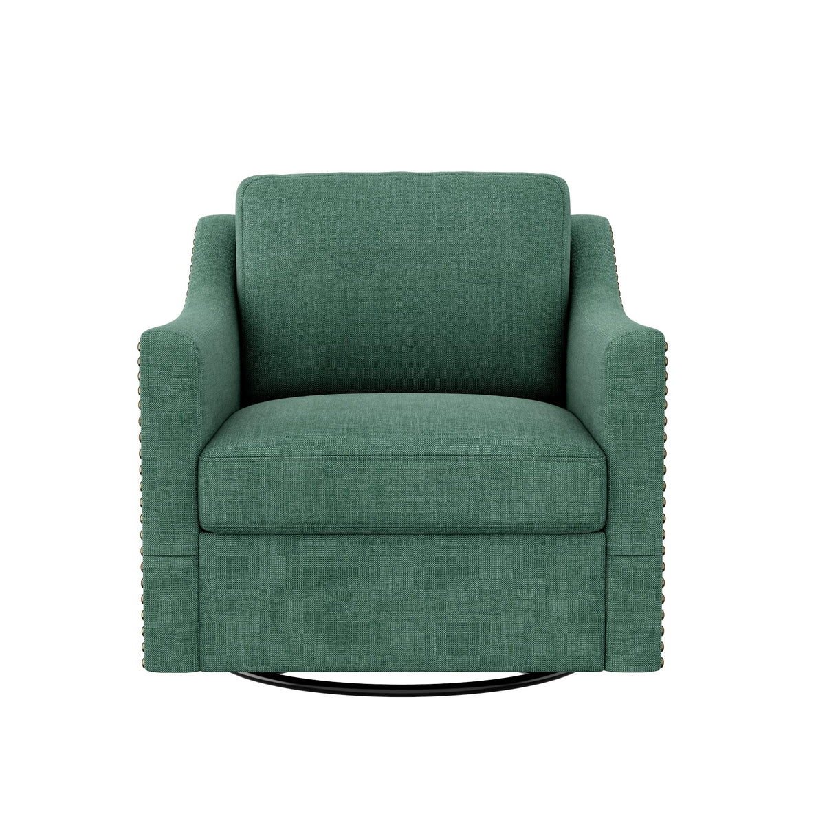 Green Linen Swivel Accent Chair Set of 2 L7064
