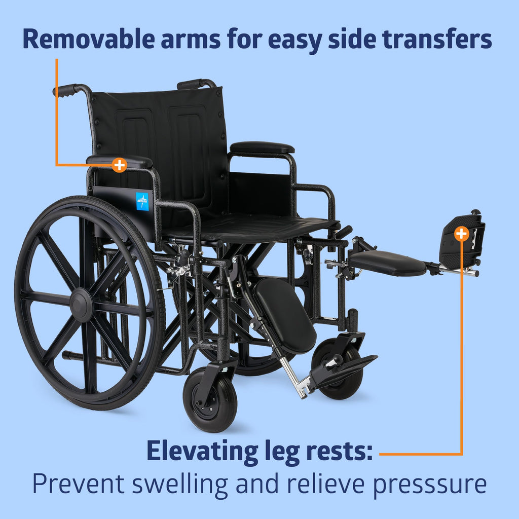 Extra-Wide Bariatric Wheelchair with 22" Wide Seat A9944