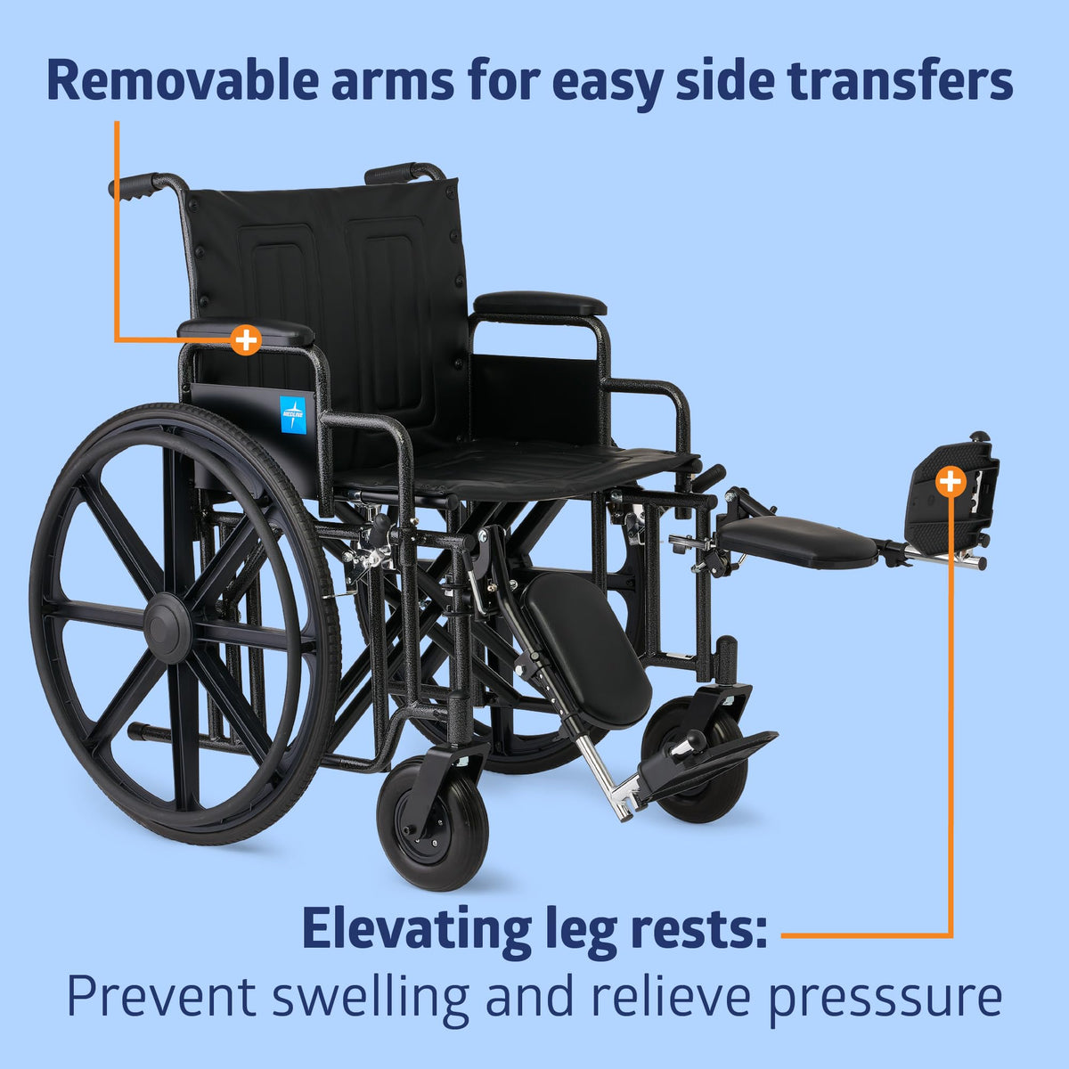 Extra-Wide Bariatric Wheelchair with 22" Wide Seat A9944