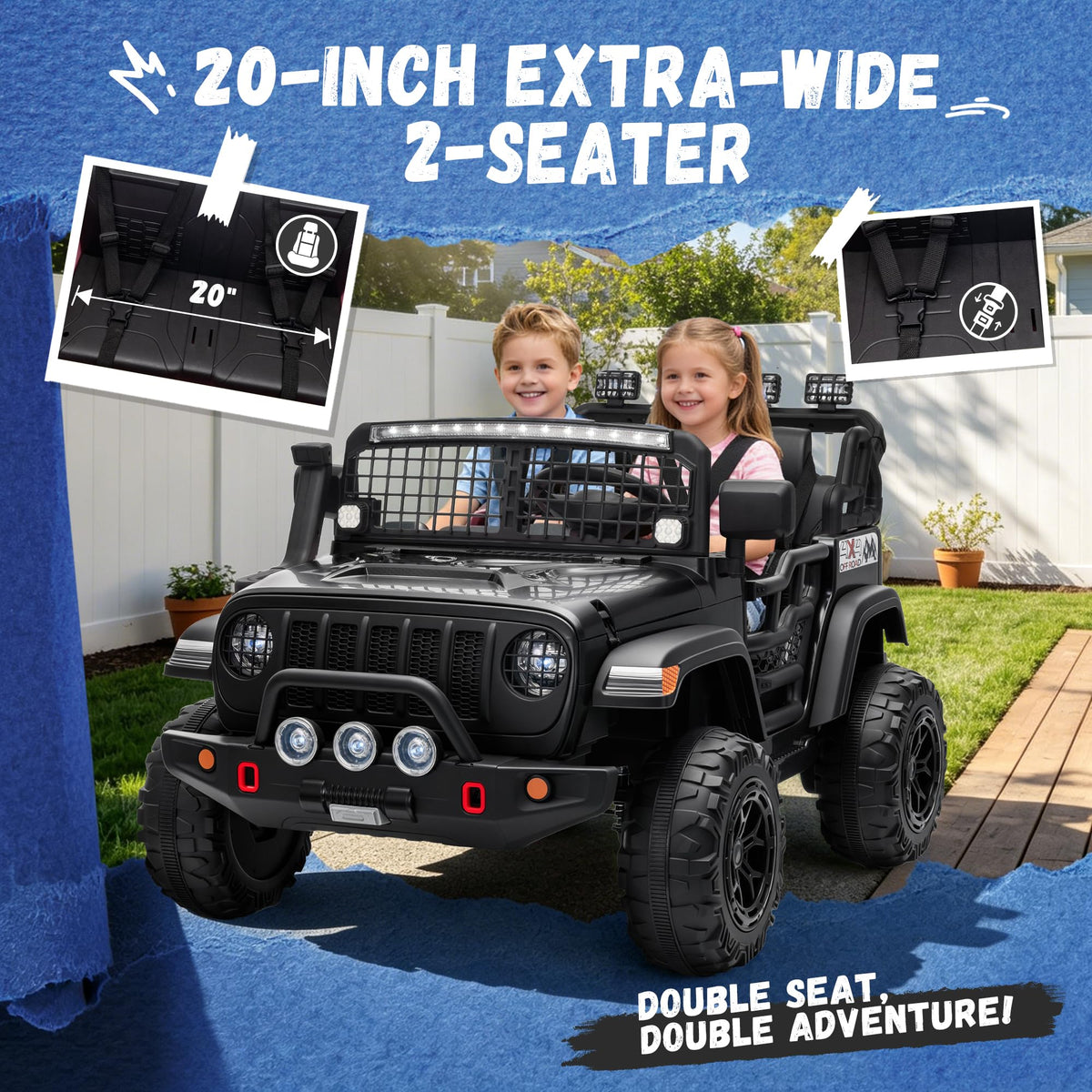 Black 2 Seater 24V Ride On Car H154584