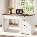 47" White Executive Desk with 4 Drawers Y3418