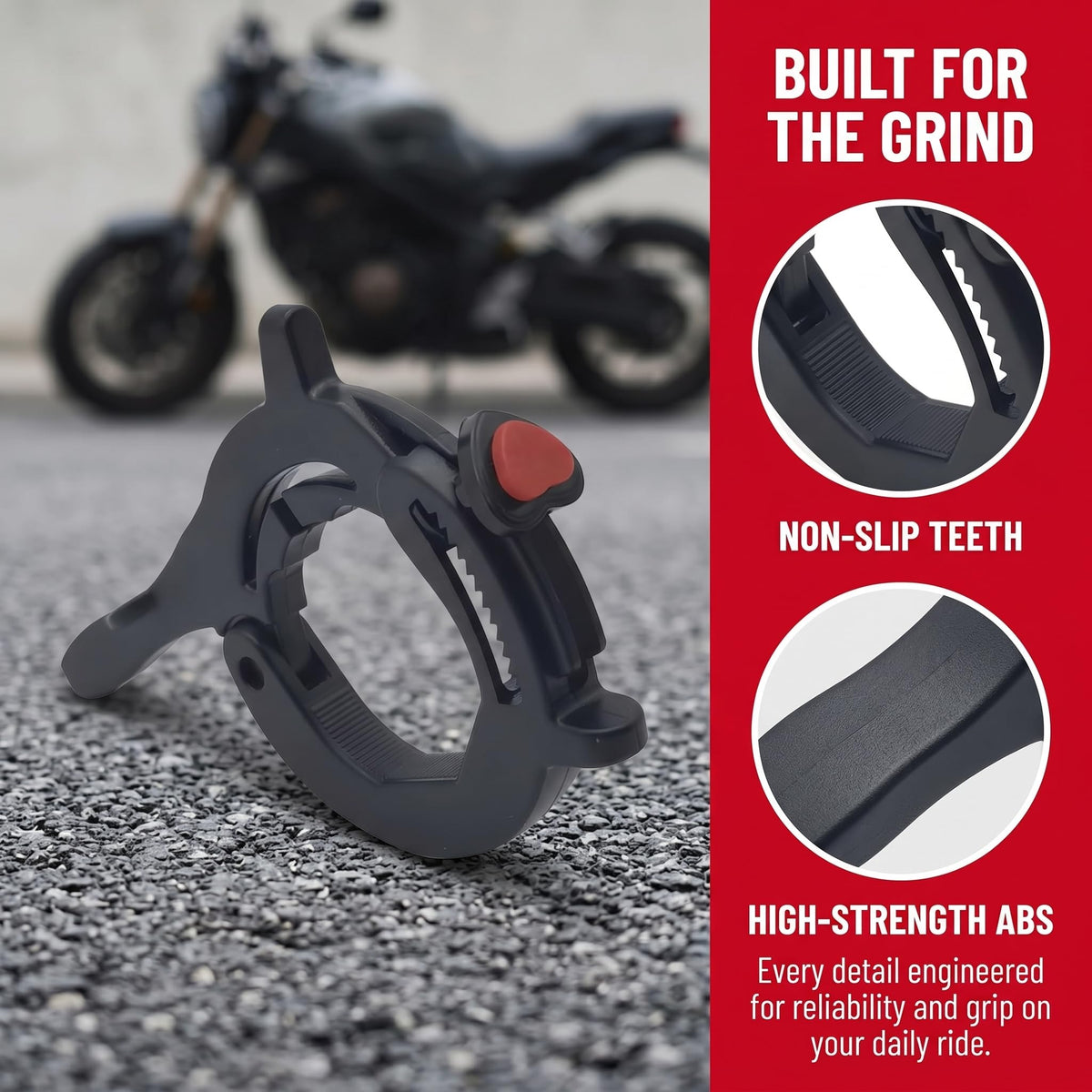 Motorcycle Throttle Cruise Control Assist Booster Anti-Slip Clamp (Black) L357232