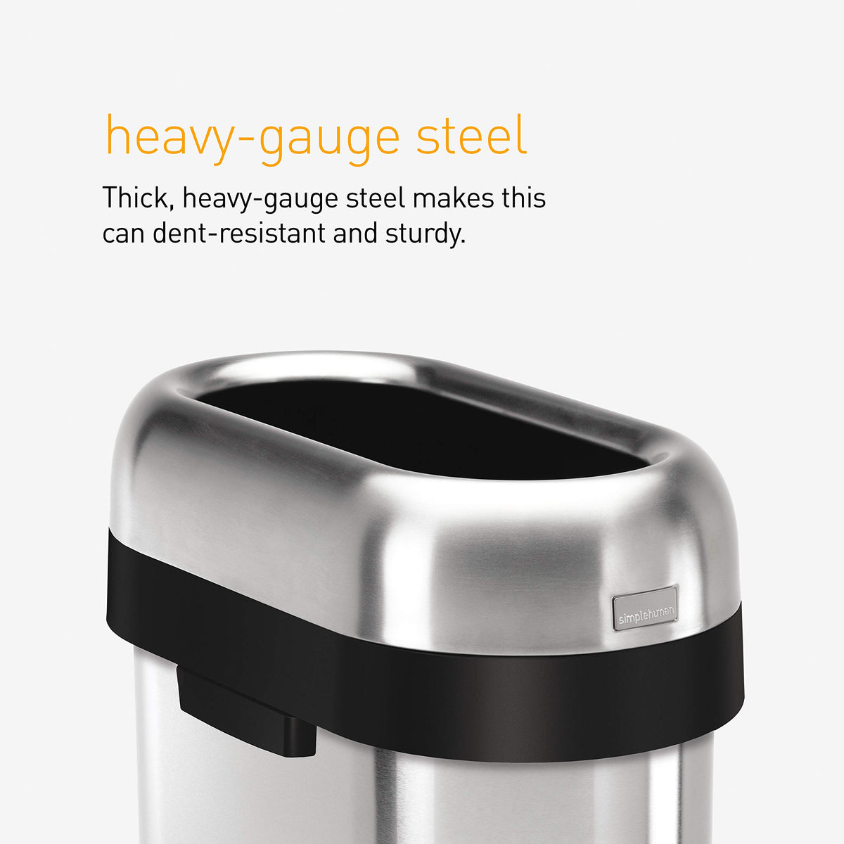 50 Liter Brushed Stainless Steel Open Top Trash Can T977183