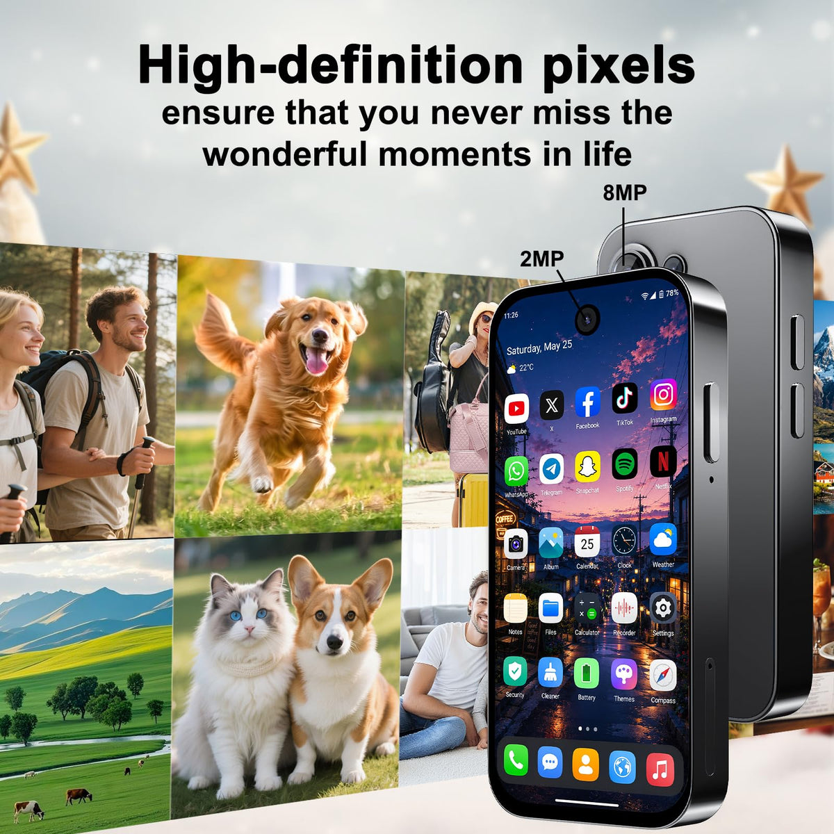 Unlocked 2G Mini Smartphone 2GB+32GB 2800Mah 3.0 Inch Dual SIM Black S156168