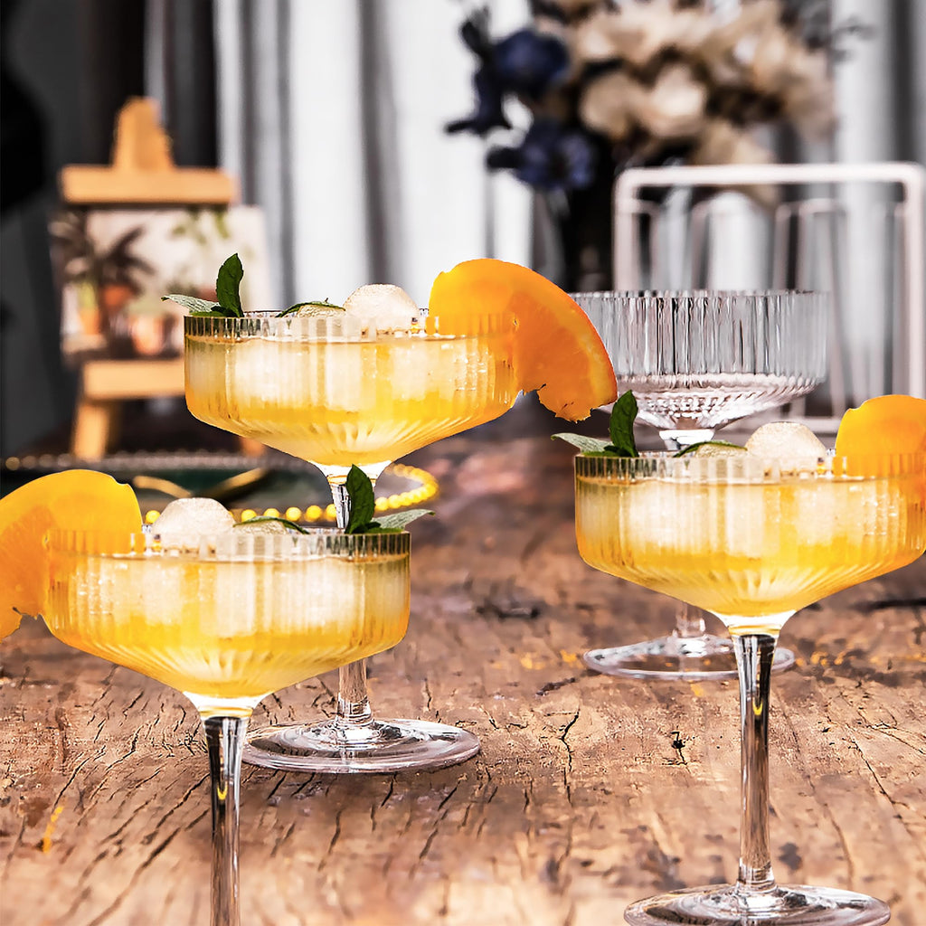 Champagne Coupe Glasses Set of 6, 8 oz Crystal Cocktail Glassware G57763