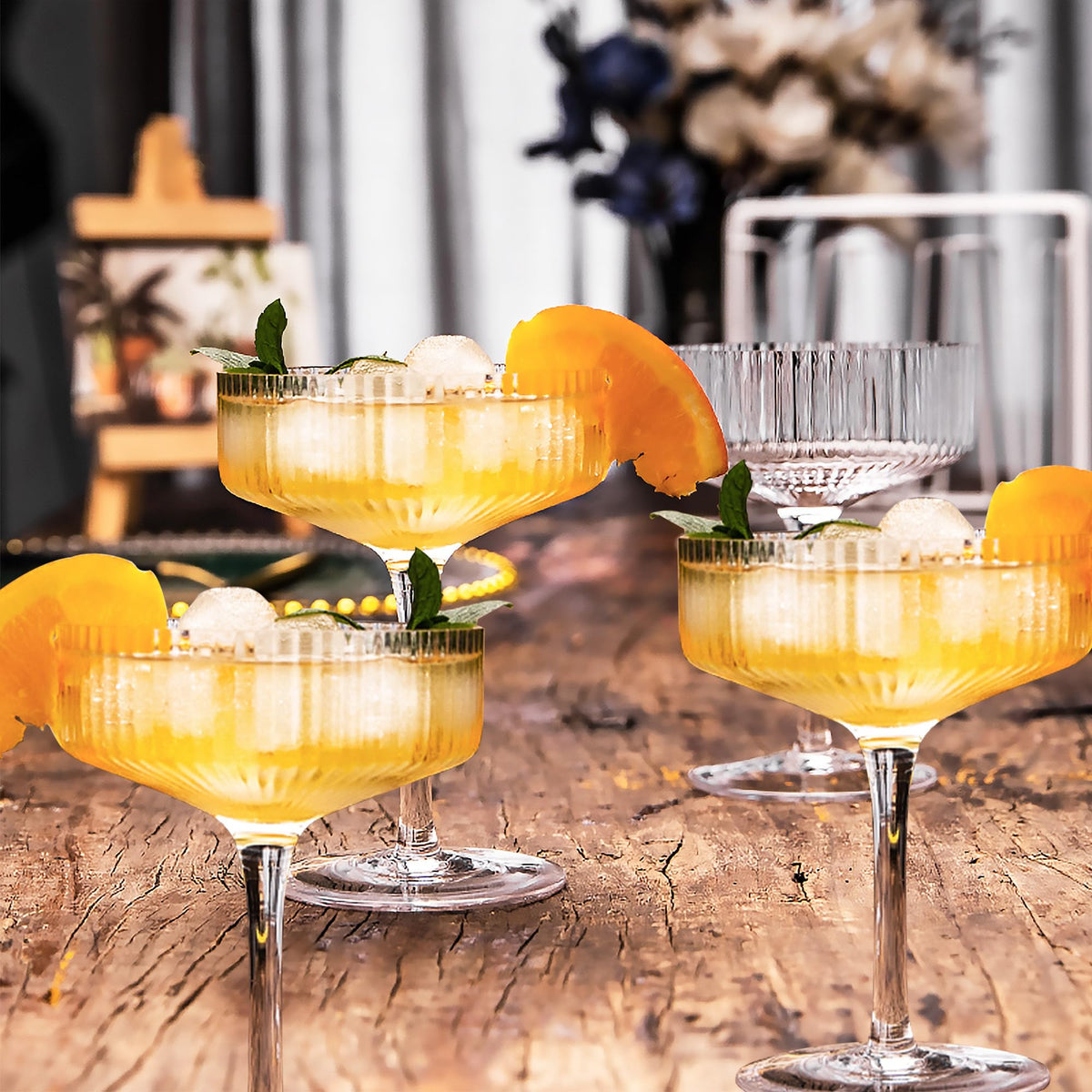 Champagne Coupe Glasses Set of 6, 8 oz Crystal Cocktail Glassware G57763