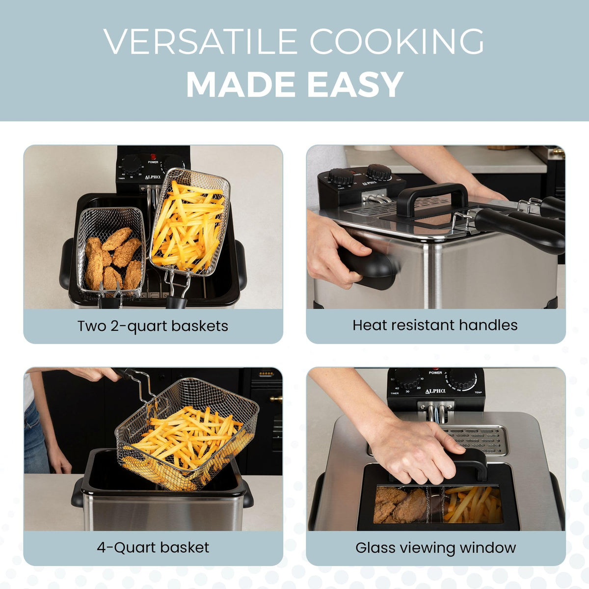 4.5L Stainless Steel Electric Deep Fryer with Basket K312