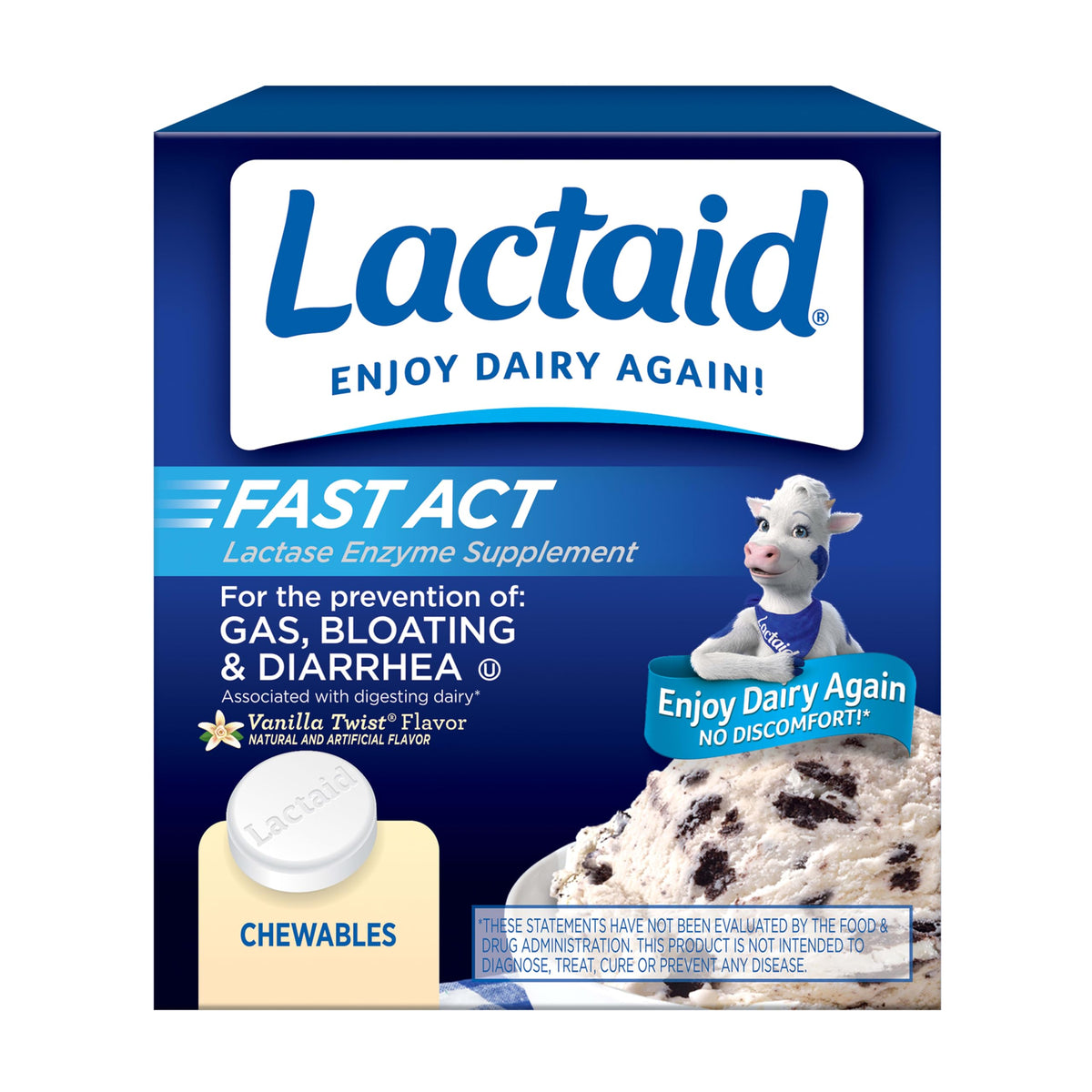 Vanilla Twist 60 Ct Lactose Intolerance Relief Chewables H53944