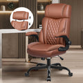 Leather Ergonomic Office Chair with Flip Up Arms Y473