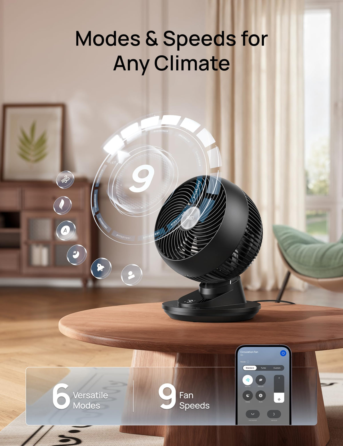 12 Inches 90° Oscillating Smart Desk Fan R21770