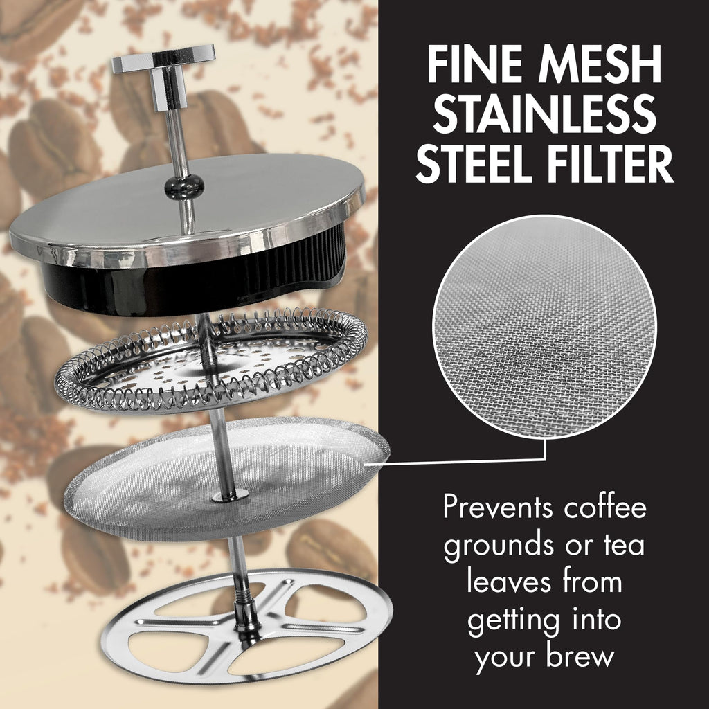Borosilicate Glass French Press Coffee Maker 34-Ounces H673827