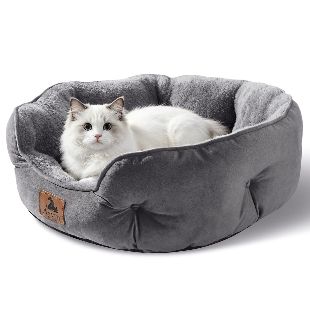 Small Dog Cat Pet Bed Machine Washable Grey 20 inches L71777