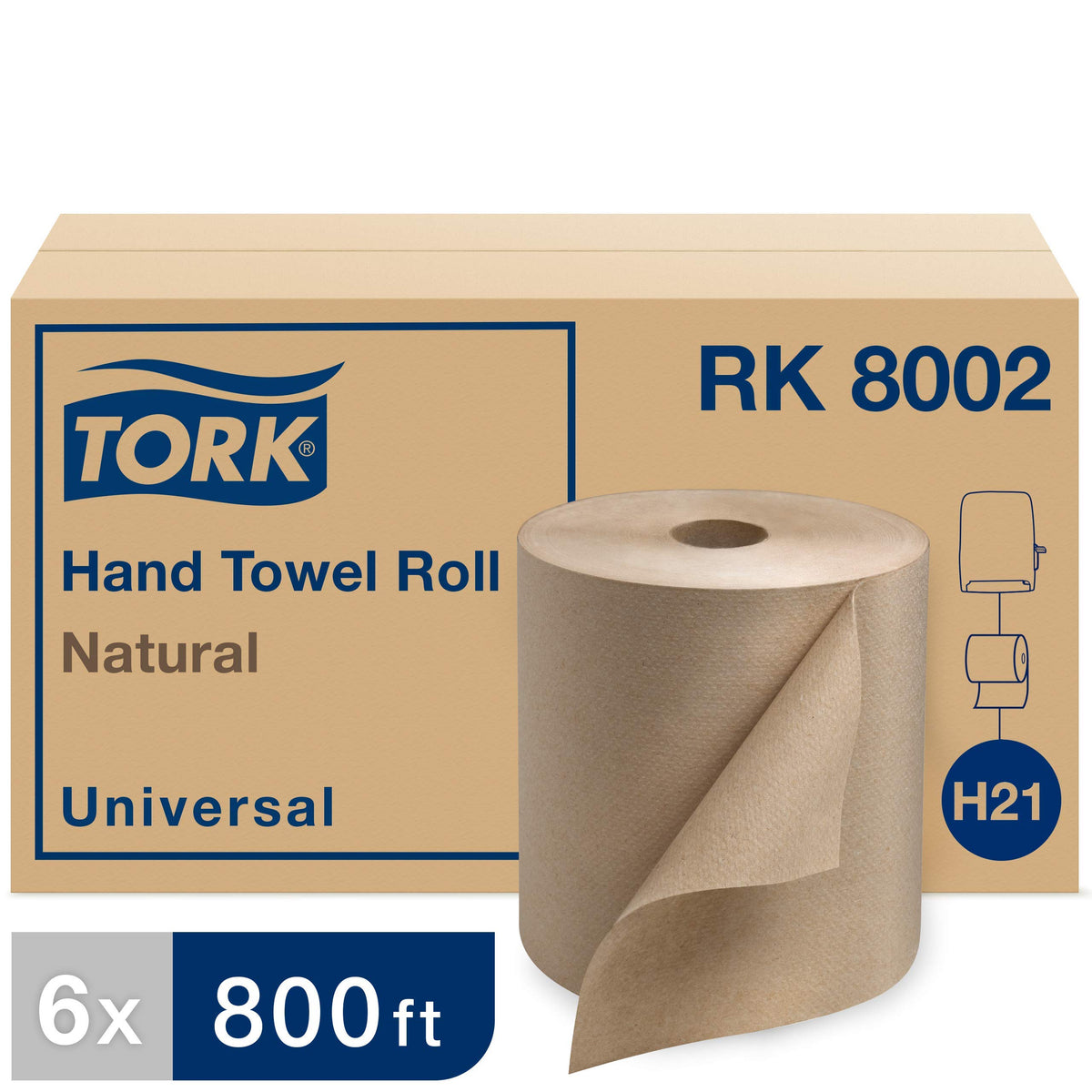 Paper Hand Towel Roll Natural H21 (6 Rolls) and Multifold Hand Towel Natural H2 (16 Packs) Q903