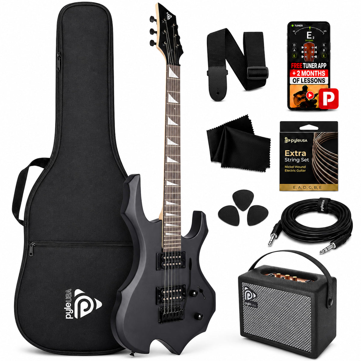 Black Electric Guitar with Amplifier Kit R72308