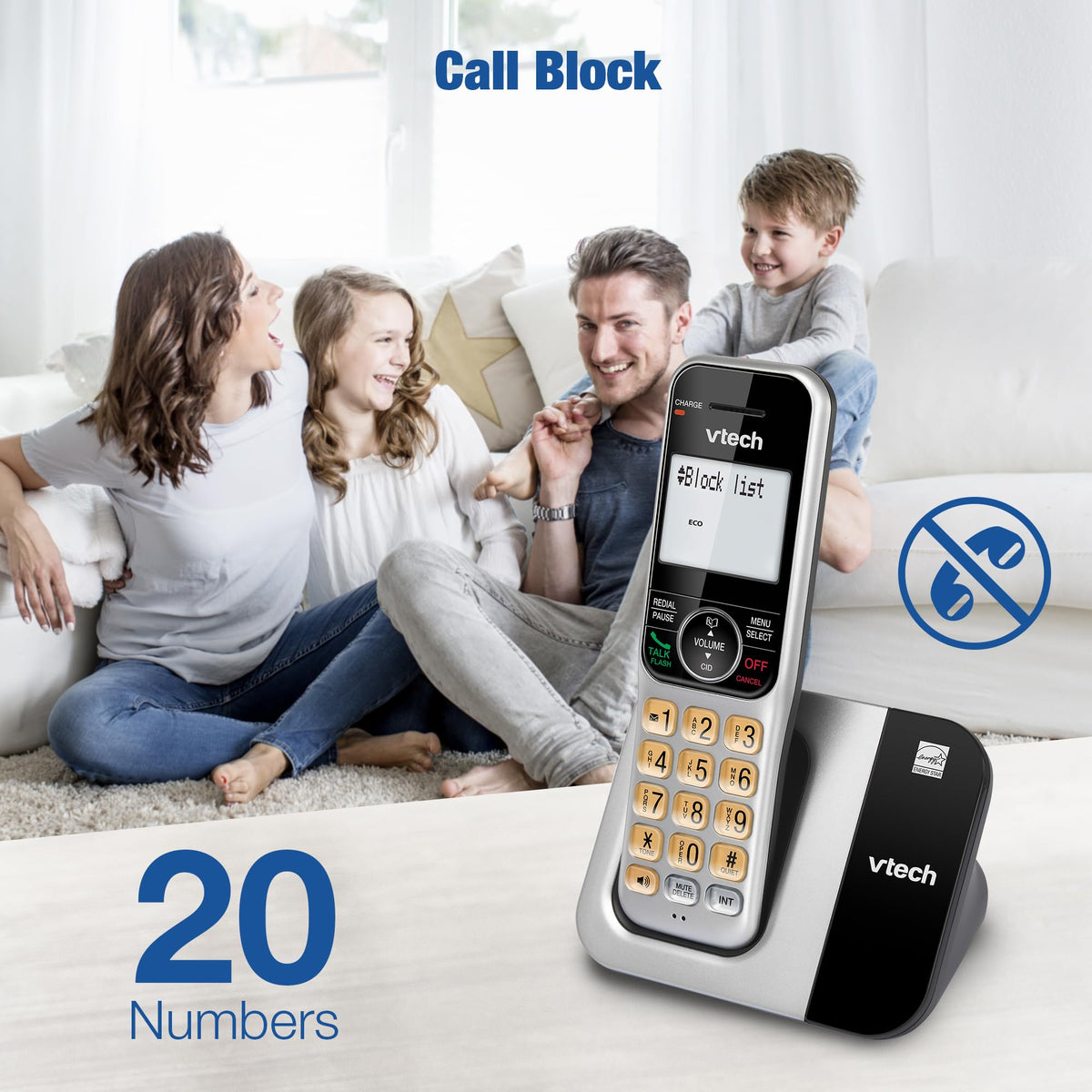 2-Handset Cordless Phone System with Call Block Q7291