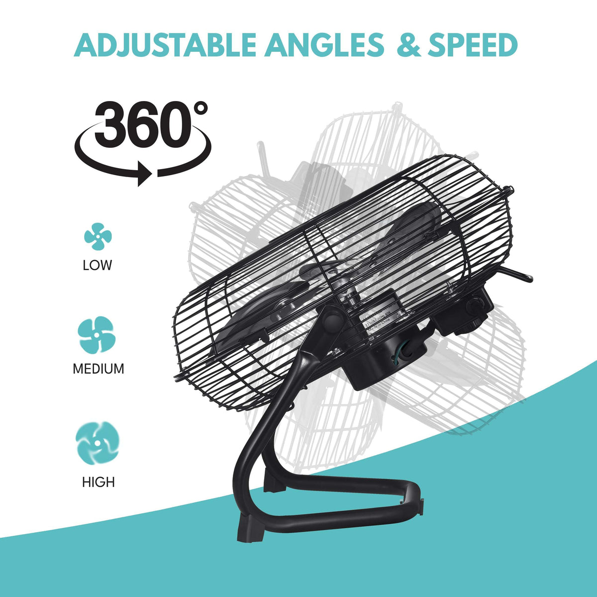 20 in. 3 Speed Metal Floor Fan with Tilting Head F197