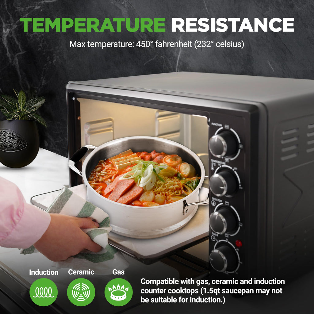 12-Piece Stainless Steel Non-Stick Cookware Set U506